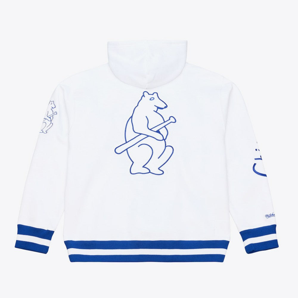 Chicago Cubs Cooperstown Collection Fleece Hoodie - White | Mitchell & Ness