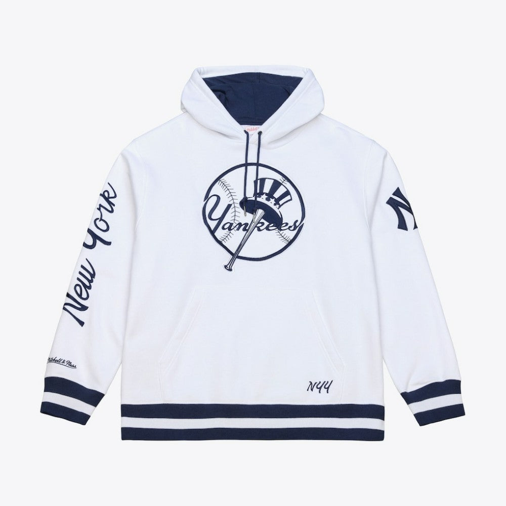 New York Yankees Cooperstown Collection Fleece Hoodie - White | Mitchell & Ness
