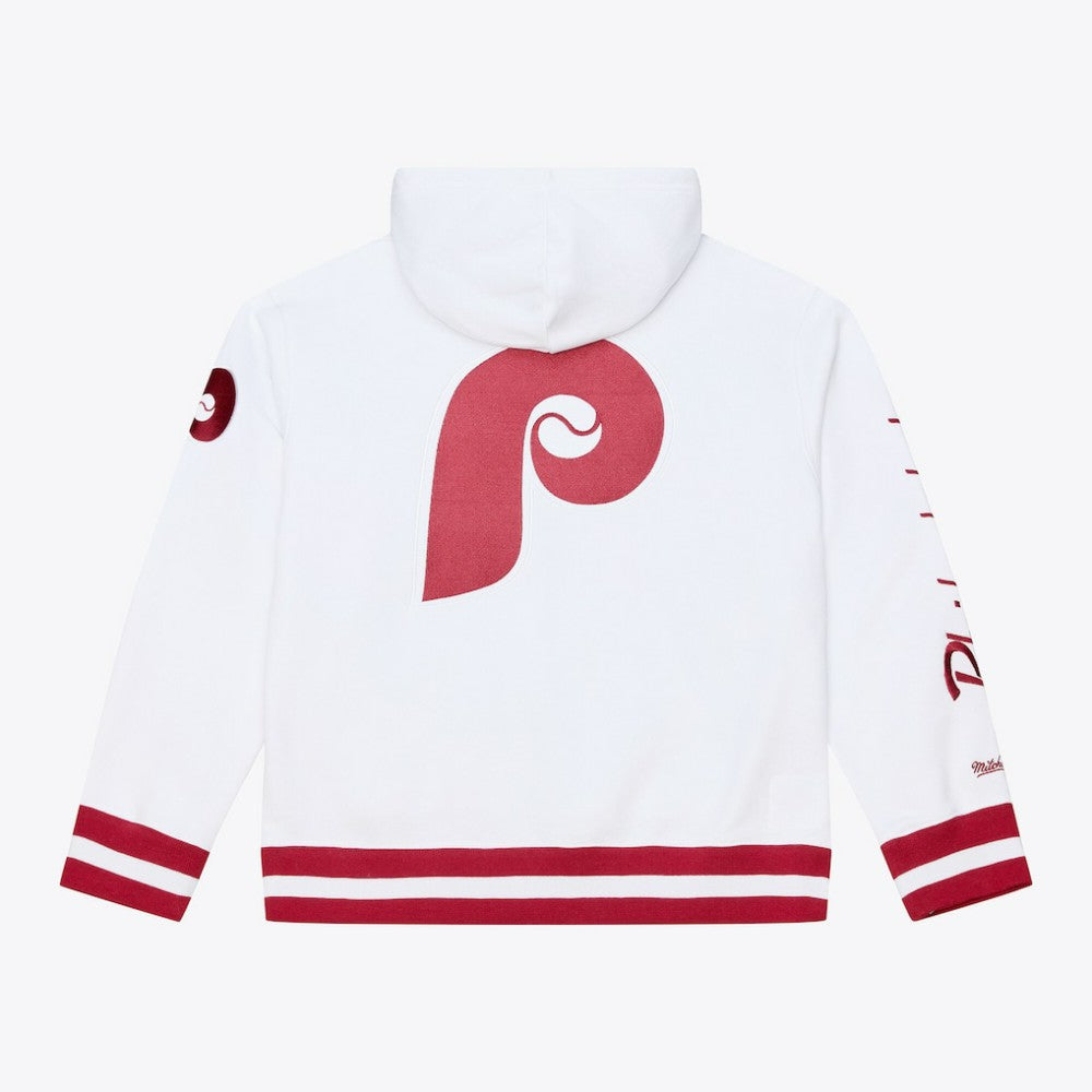 Philadelphia Phillies Cooperstown Collection Fleece Hoodie - White | Mitchell & Ness