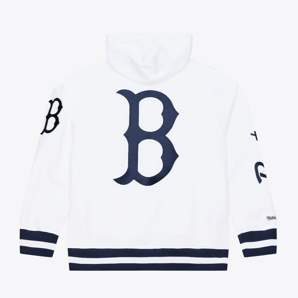 Boston Red Sox Cooperstown Collection Fleece Hoodie - White | Mitchell & Ness