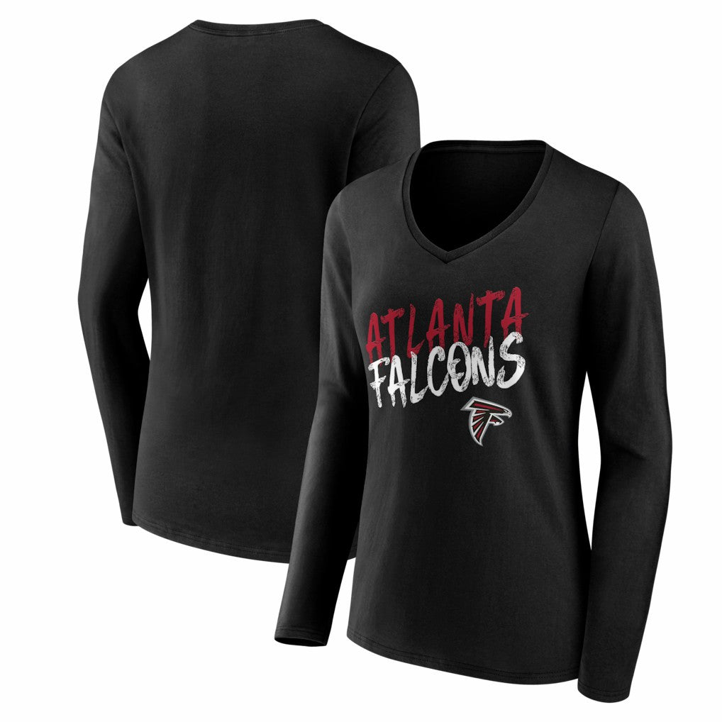 NFL Atlanta Falcons Women's Hustle Long Sleeve V-Neck T-Shirt