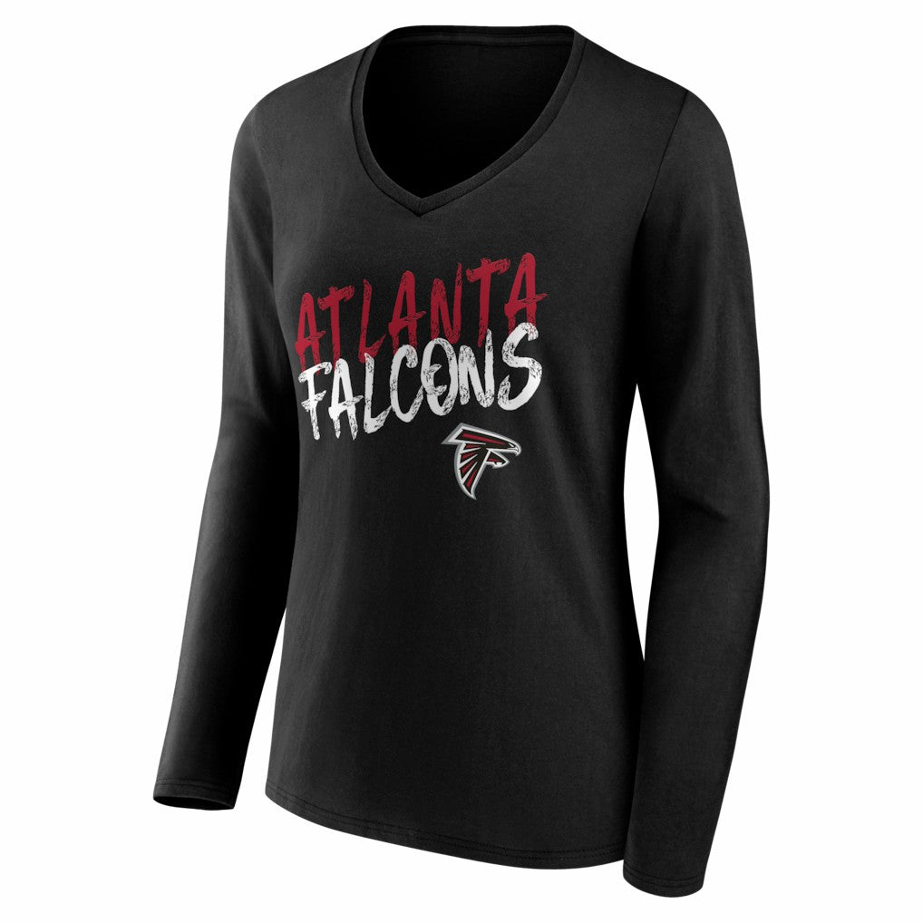 NFL Atlanta Falcons Women's Hustle Long Sleeve V-Neck T-Shirt