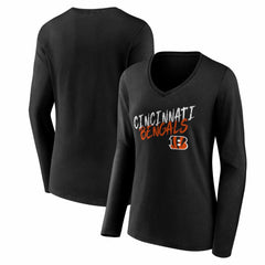 NFL Cincinnati Bengals Women's Hustle Long Sleeve V-Neck T-Shirt