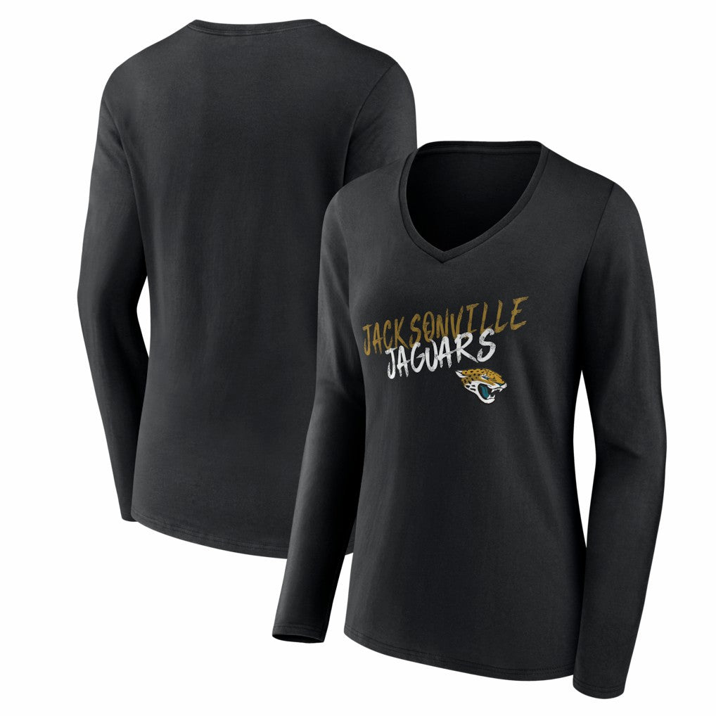 NFL Jacksonville Jaguars Women's Hustle Long Sleeve V-Neck T-Shirt