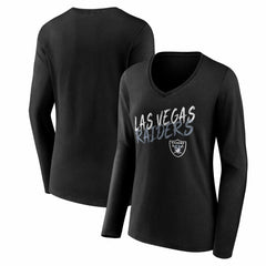 NFL Las Vegas Raiders Women's Hustle Long Sleeve V-Neck T-Shirt