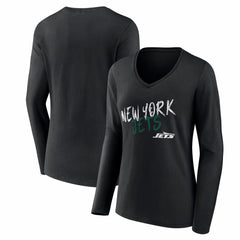 NFL New York Jets Women's Hustle Long Sleeve V-Neck T-Shirt