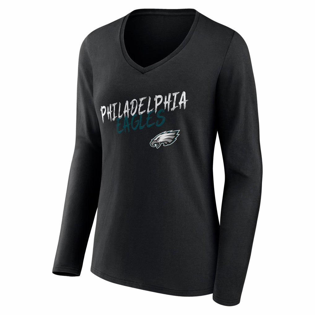 NFL Philadelphia Eagles Women's Hustle Long Sleeve V-Neck T-Shirt