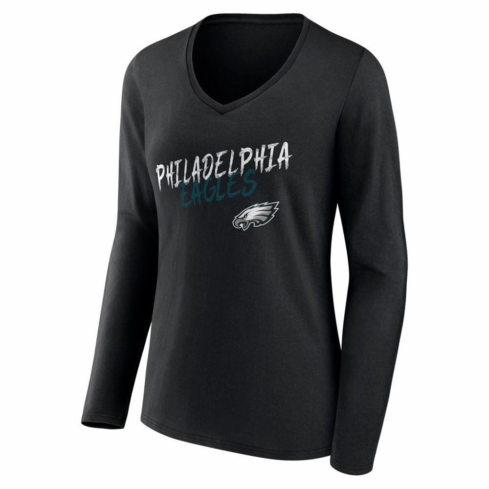 NFL Philadelphia Eagles Women's Hustle Long Sleeve V-Neck T-Shirt
