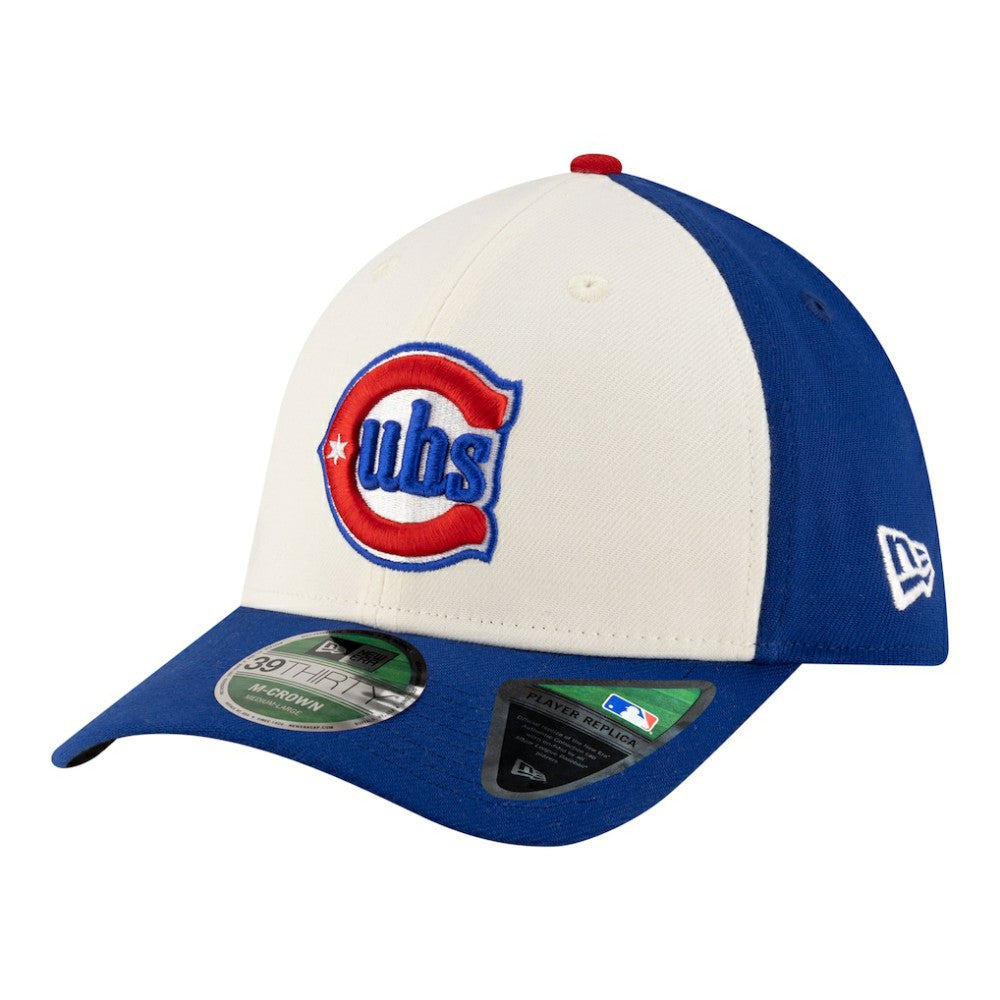 Chicago Cubs Player Replica 39THIRTY M-Crown Flex Hat - White/Royal | New Era