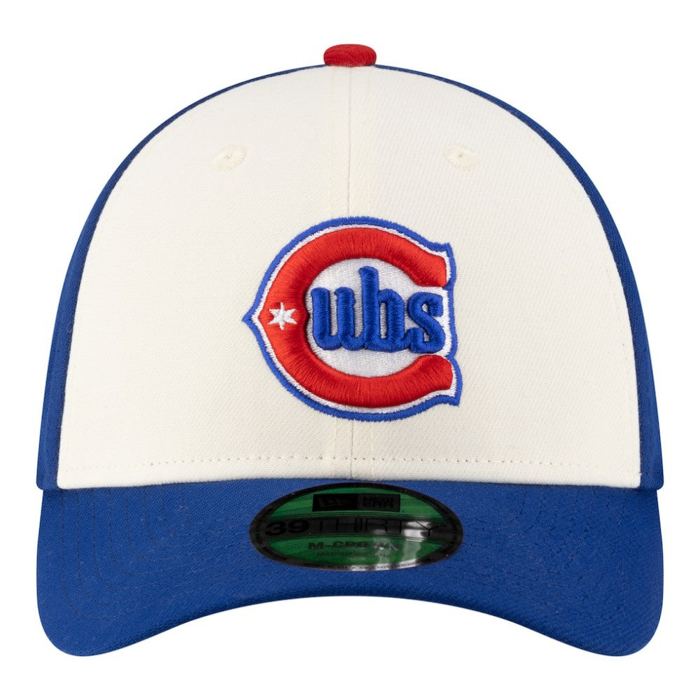 Chicago Cubs Player Replica 39THIRTY M-Crown Flex Hat - White/Royal | New Era