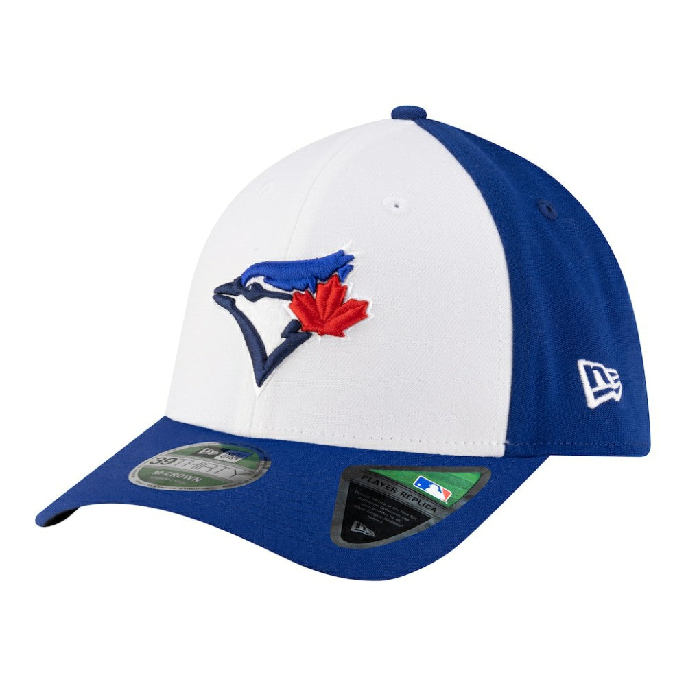 Toronto Blue Jays Player Replica 39THIRTY M-Crown Flex Hat - White/Royal | New Era