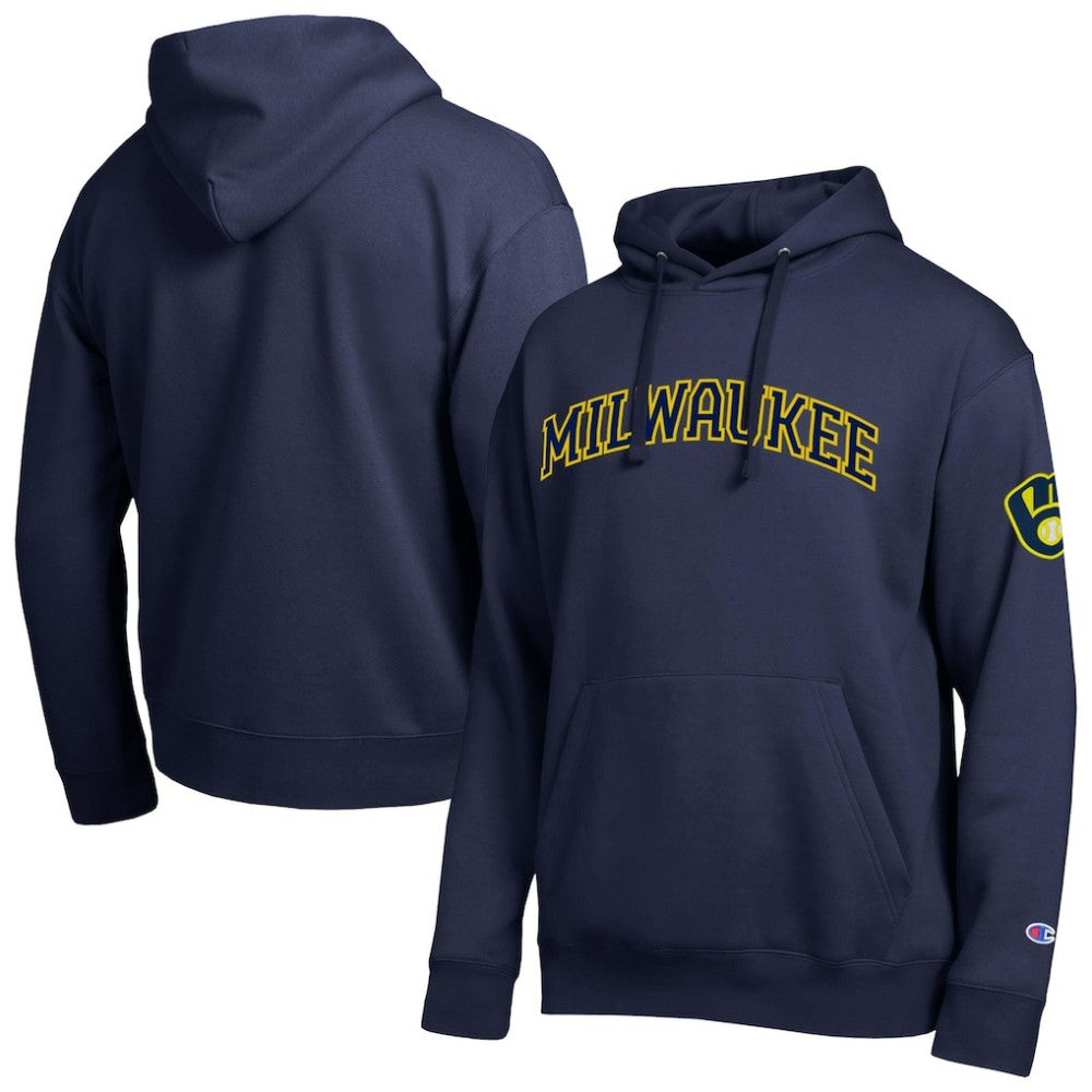 Milwaukee Brewers Champion All Star Wordmark Hoodie - Navy