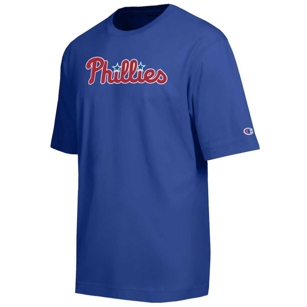 Philadelphia Phillies Champion All Star Chenille Wordmark T-Shirt - Royal