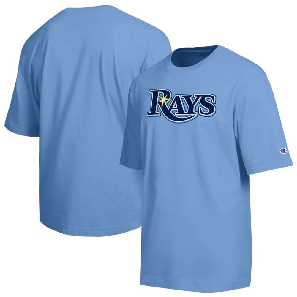 Tampa Bay Rays Champion All Star Chenille Wordmark T-Shirt - Light Blue