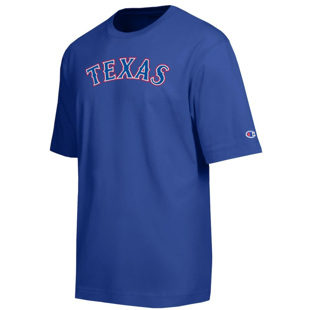 Texas Rangers Champion All Star Chenille Wordmark T-Shirt - Royal