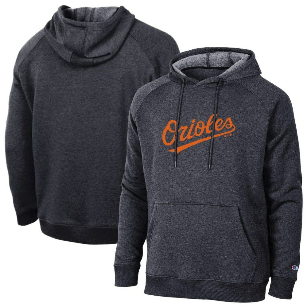 Baltimore Orioles Champion Triumph Tri-Blend Raglan Hoodie - Black