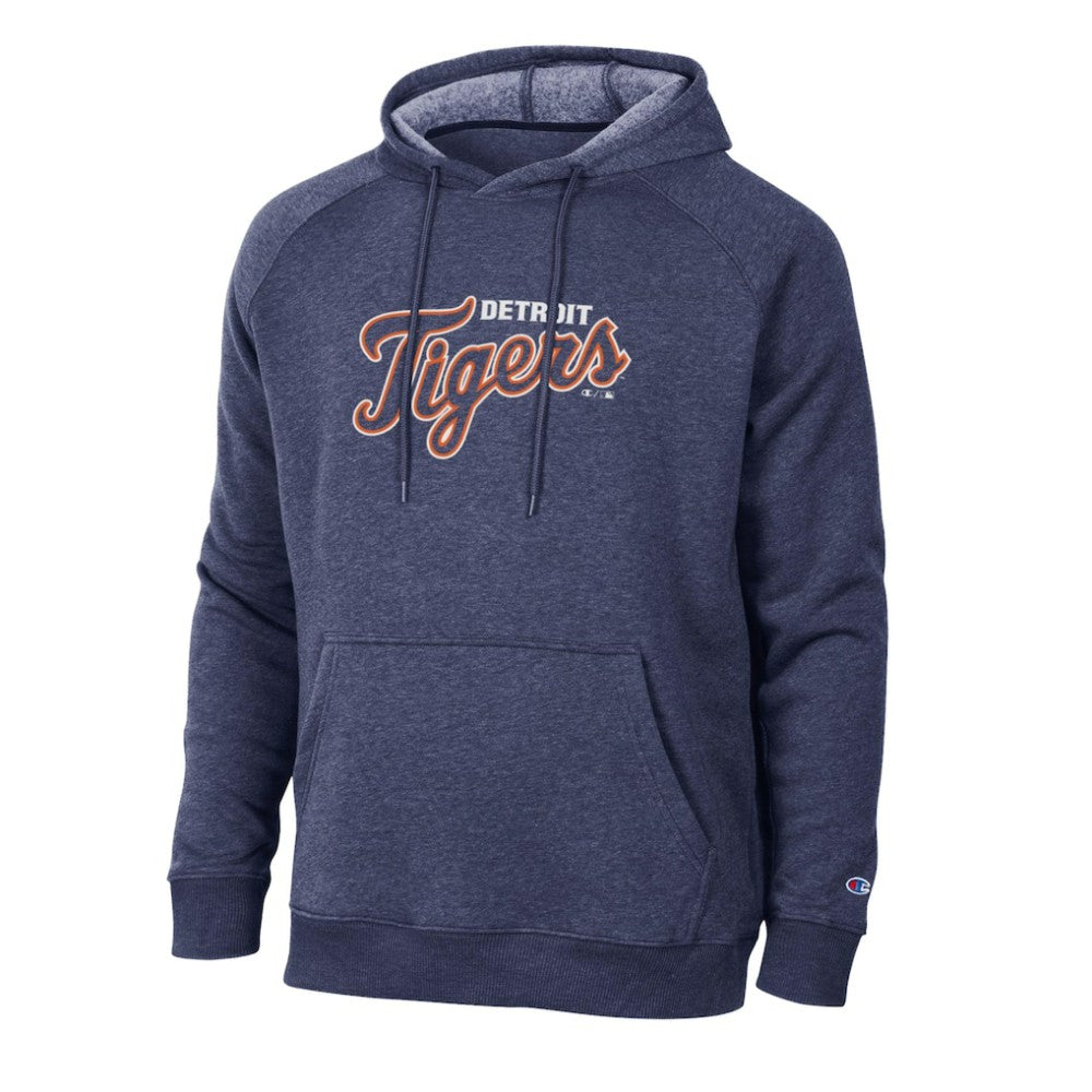 Detroit Tigers Champion Triumph Tri-Blend Raglan Hoodie - Navy