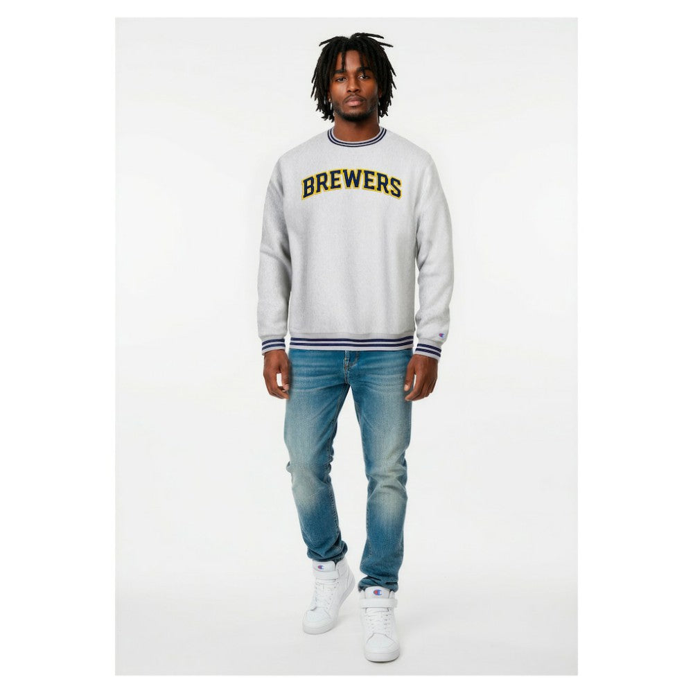 Milwaukee Brewers Champion Reverse Weave Sweatshirt - Heather Gray