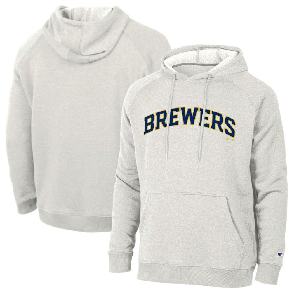 Milwaukee Brewers Champion Triumph Tri-Blend Raglan Hoodie - Heathered Core Ultra Light Grey