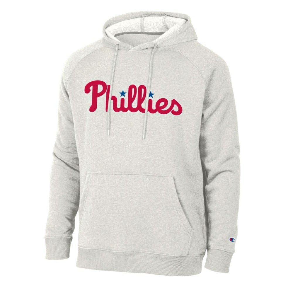 Philadelphia Phillies Champion Triumph Tri-Blend Raglan Hoodie - Heathered Core Ultra Light Grey