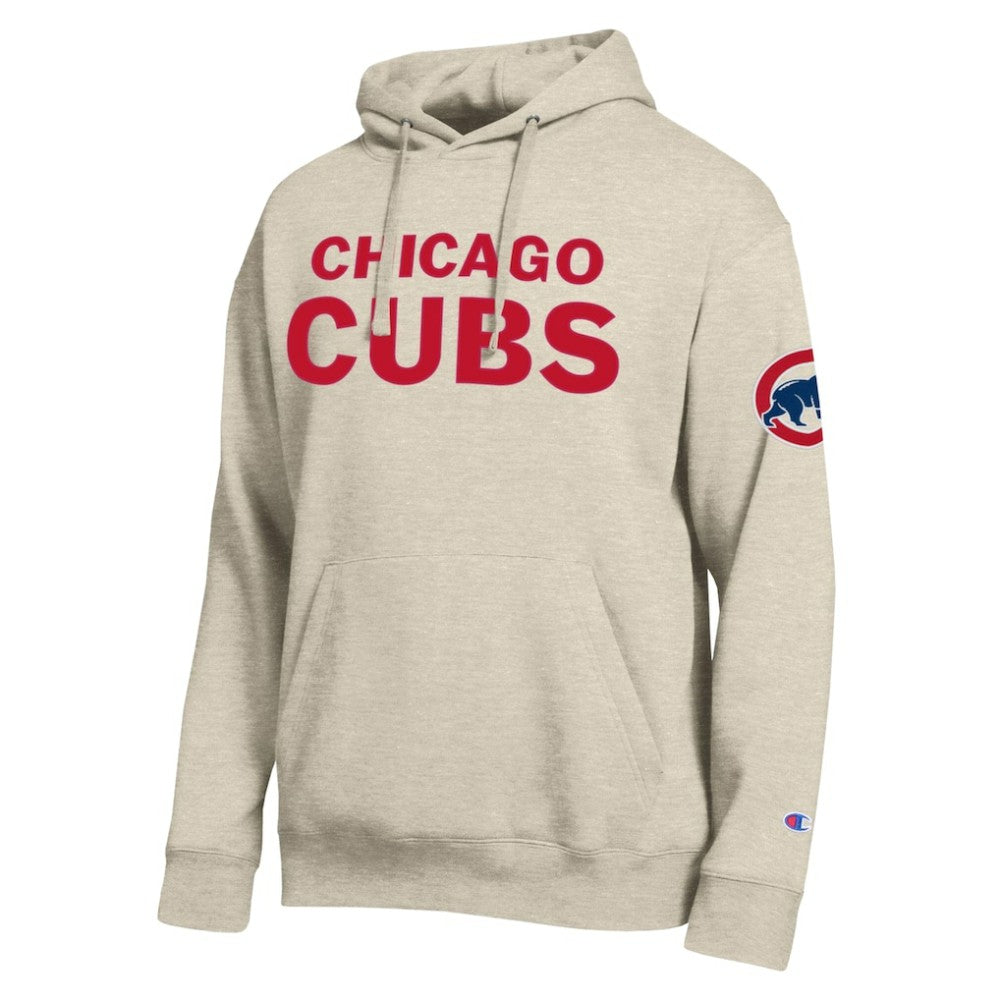 Chicago Cubs Champion All Star Chenille Patch Hoodie - Oatmeal