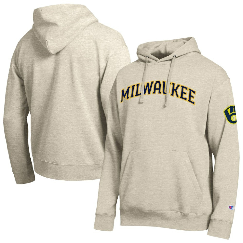 Milwaukee Brewers Champion All Star Chenille Patch Hoodie - Oatmeal