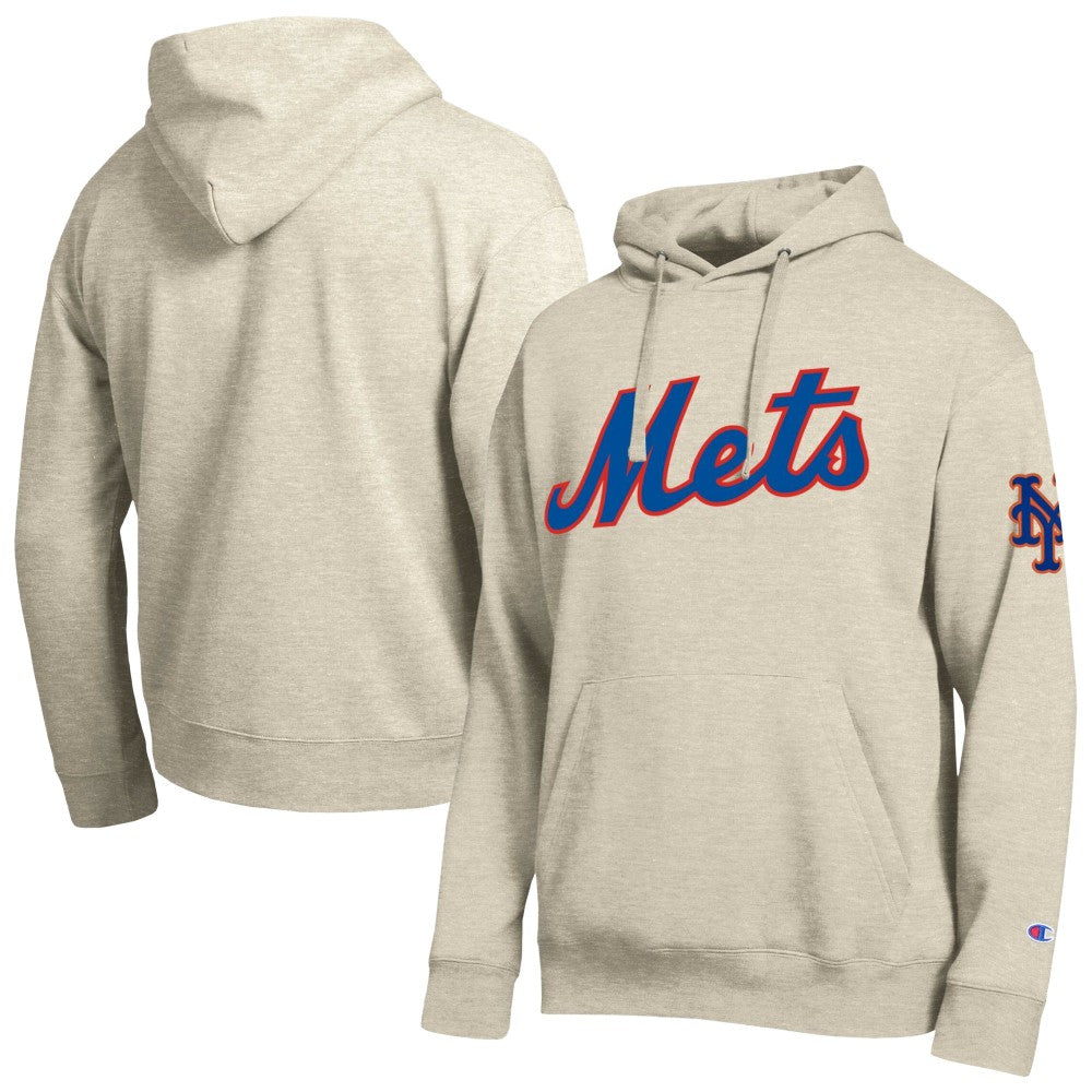 New York Mets Champion All Star Chenille Patch Hoodie - Oatmeal