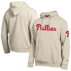Philadelphia Phillies Champion All Star Chenille Patch Hoodie - Oatmeal