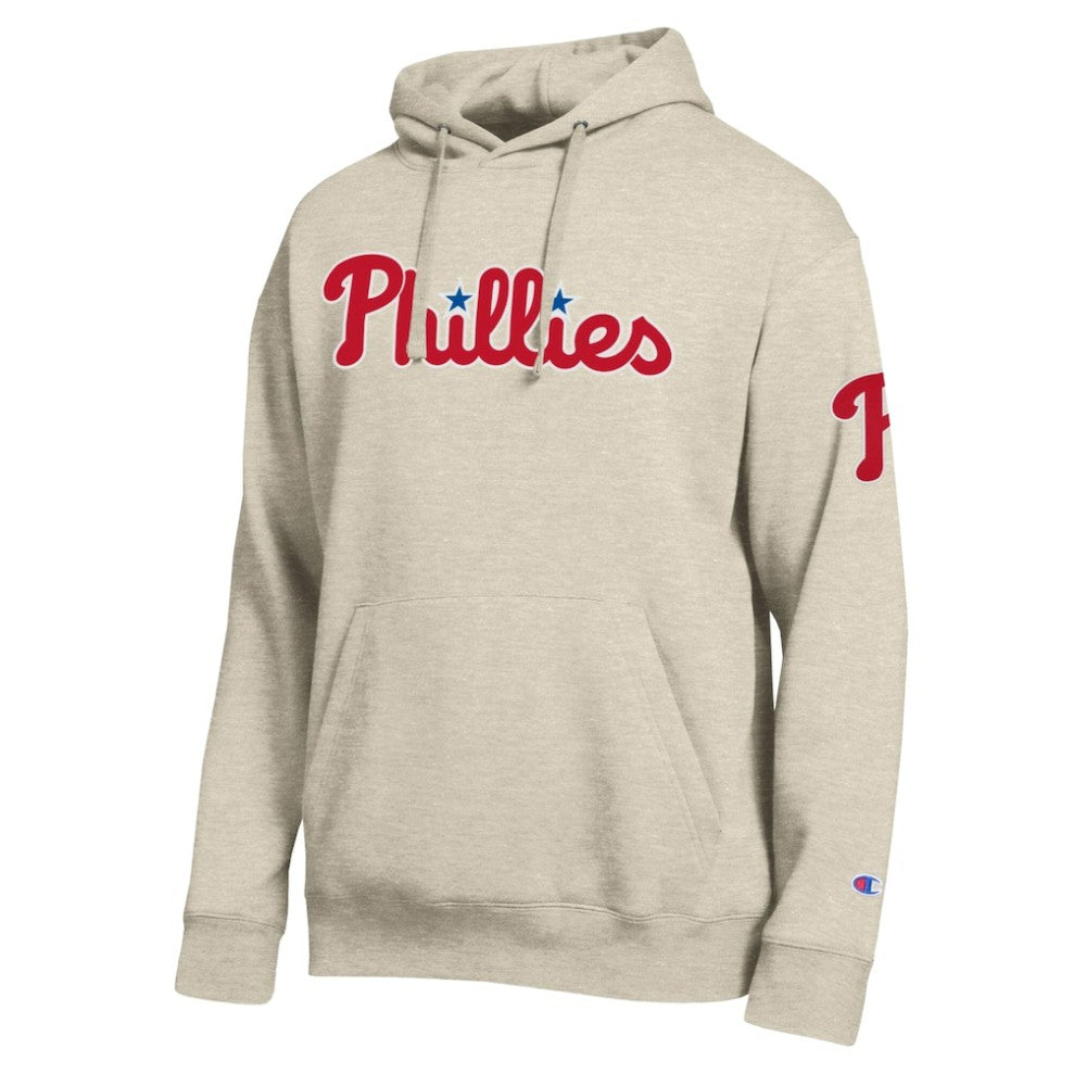 Philadelphia Phillies Champion All Star Chenille Patch Hoodie - Oatmeal