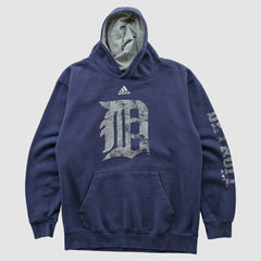 Detroit Tigers Adidas 2010s Hooded Pullover Sweatshirt - Navy Vintage