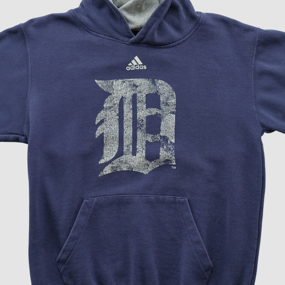 Detroit Tigers Adidas 2010s Hooded Pullover Sweatshirt - Navy Vintage