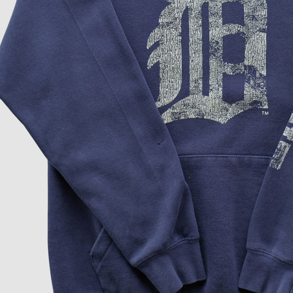 Detroit Tigers Adidas 2010s Hooded Pullover Sweatshirt - Navy Vintage
