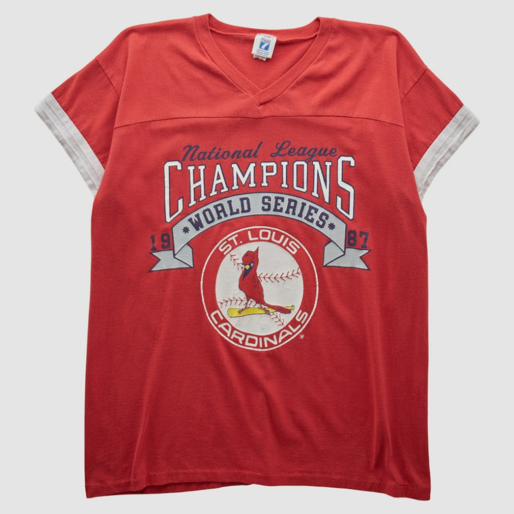 St. Louis Cardinals Logo Athletic 1987 T-shirt - Red Vintage