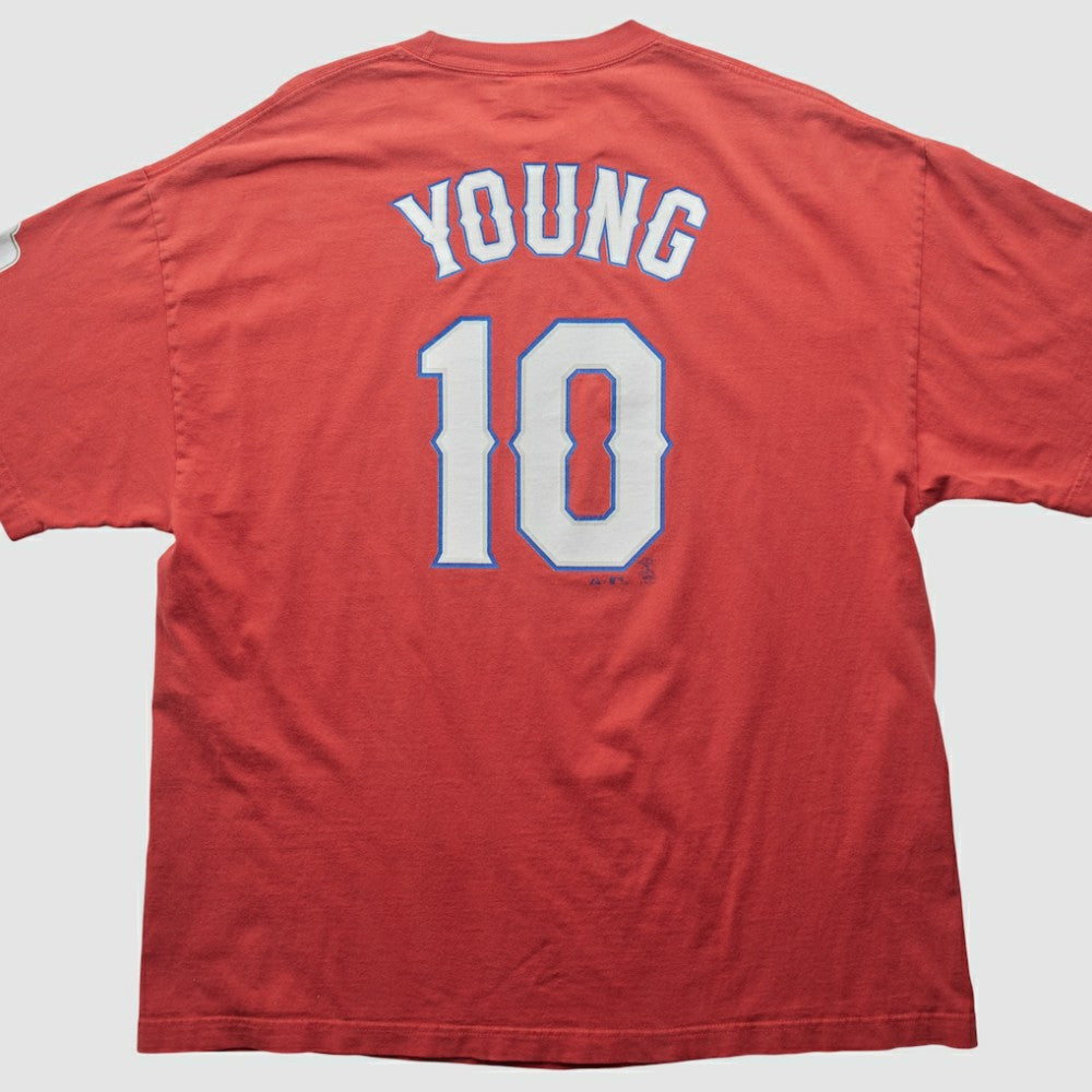 Texas Rangers Majestic 2000s T-shirt - Red Vintage