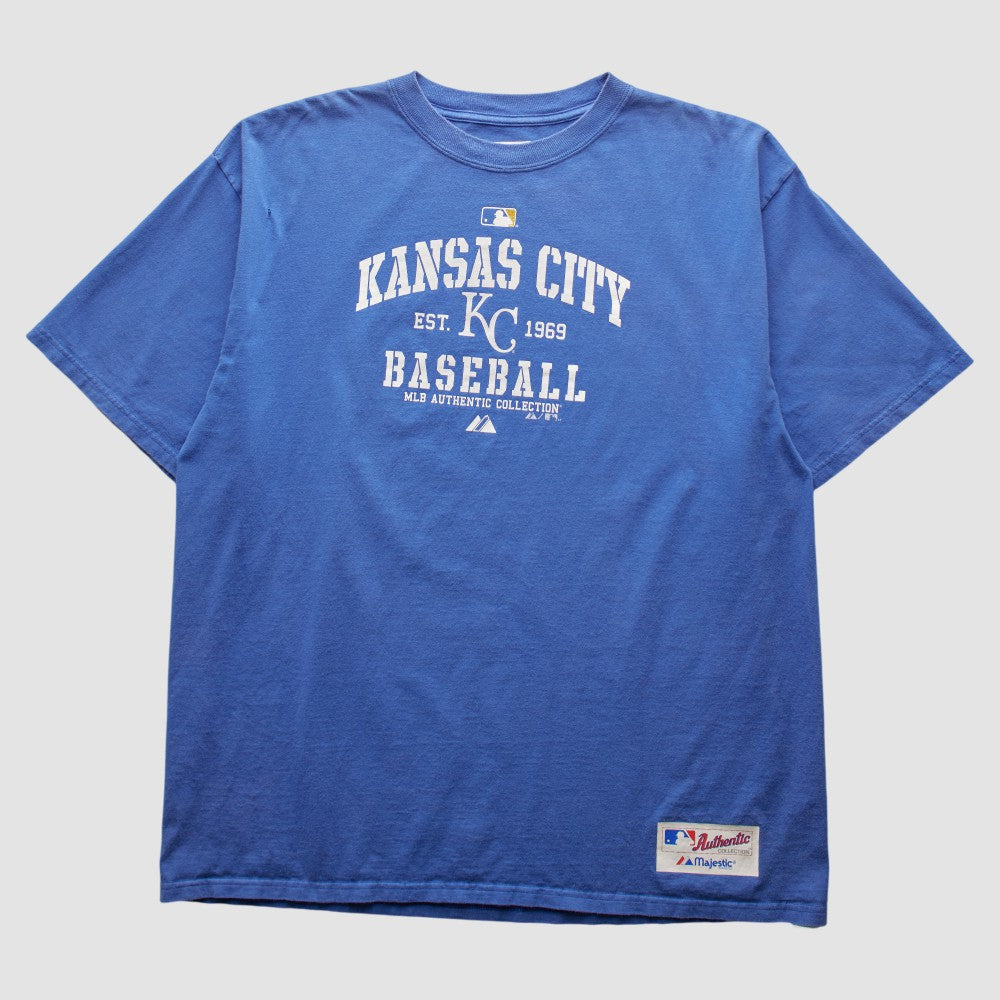 Kansas City Royals Majestic 2000s T-shirt - Blue Vintage