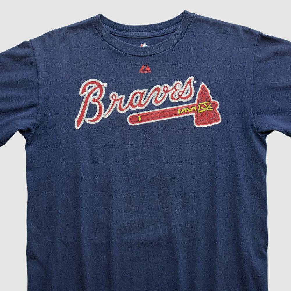 Atlanta Braves Majestic 2000s T-shirt - Navy Vintage