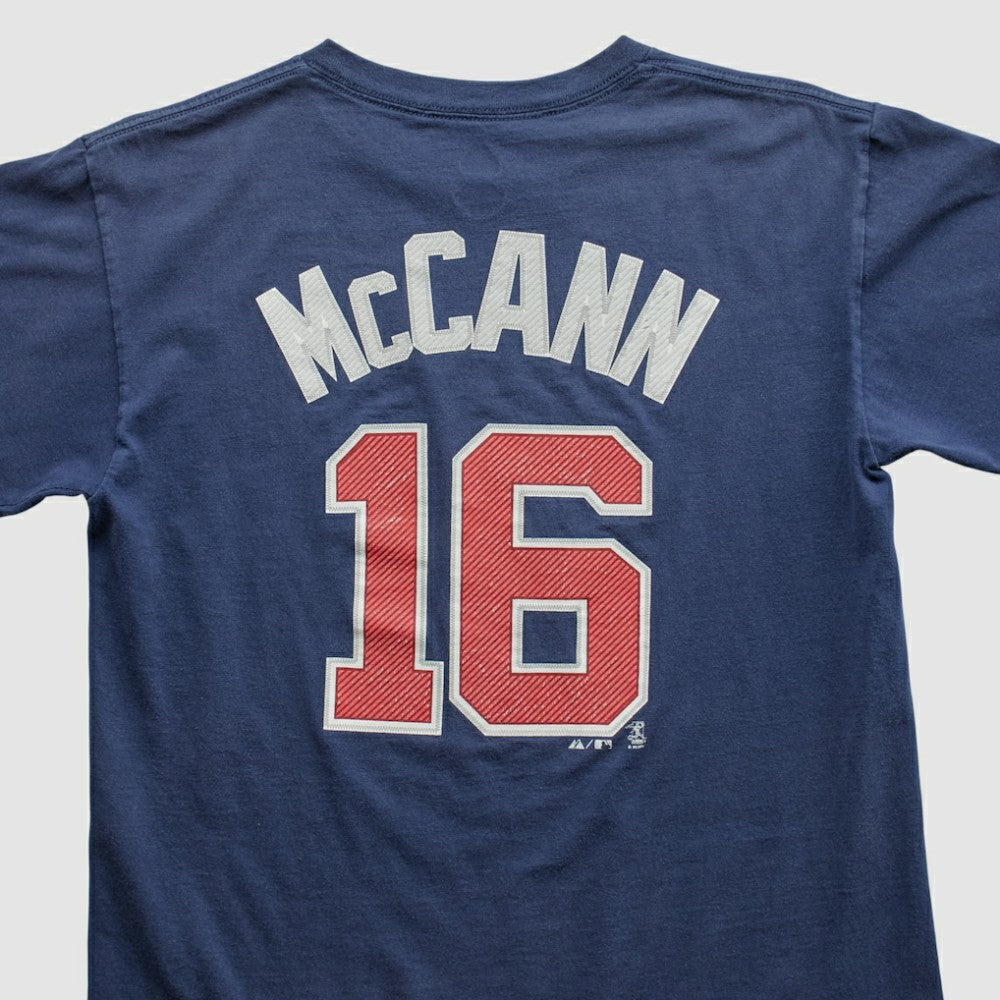 Atlanta Braves Majestic 2000s T-shirt - Navy Vintage