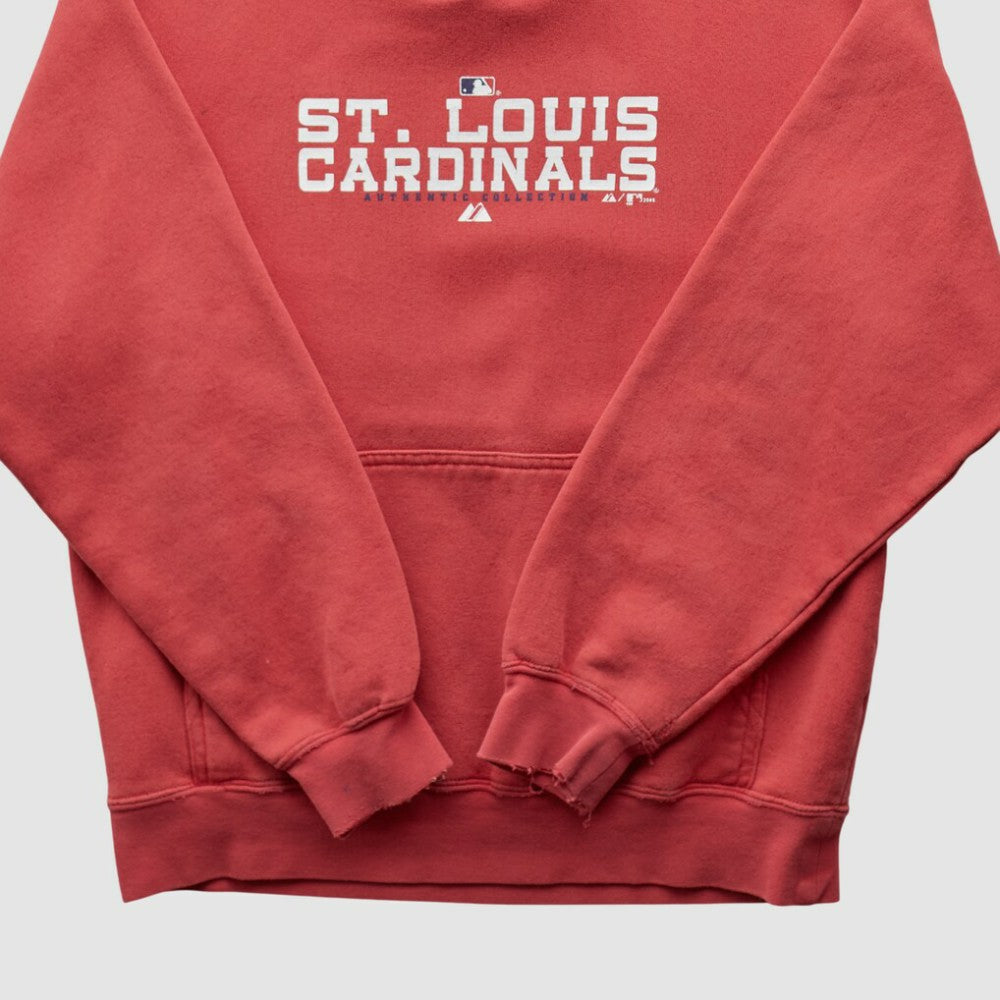 St. Louis Cardinals Majestic 2000s Hooded Pullover Sweatshirt - Red Vintage