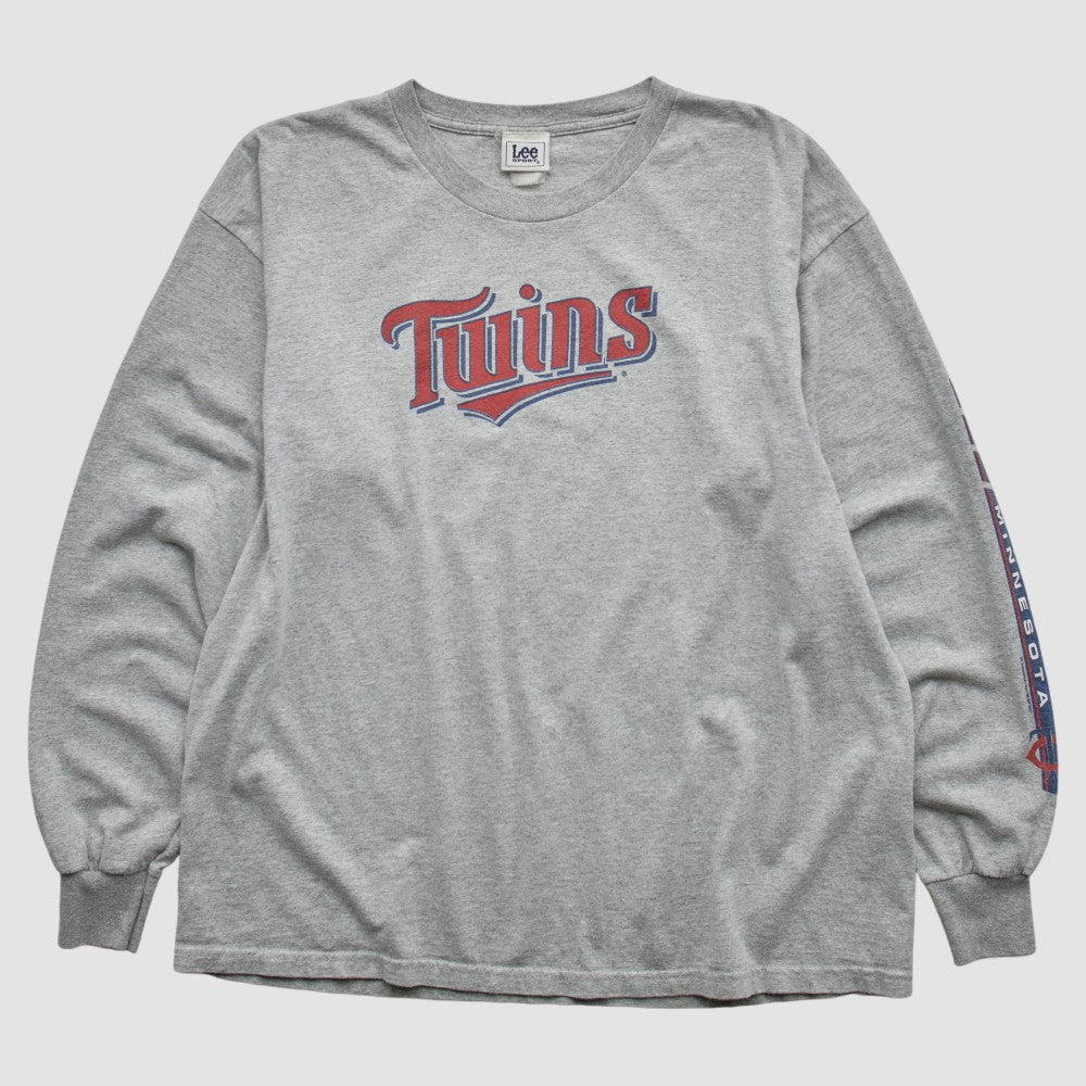 Minnesota Twins Lee Apparel 2000s Long Sleeve T-shirt - Heather Gray Vintage