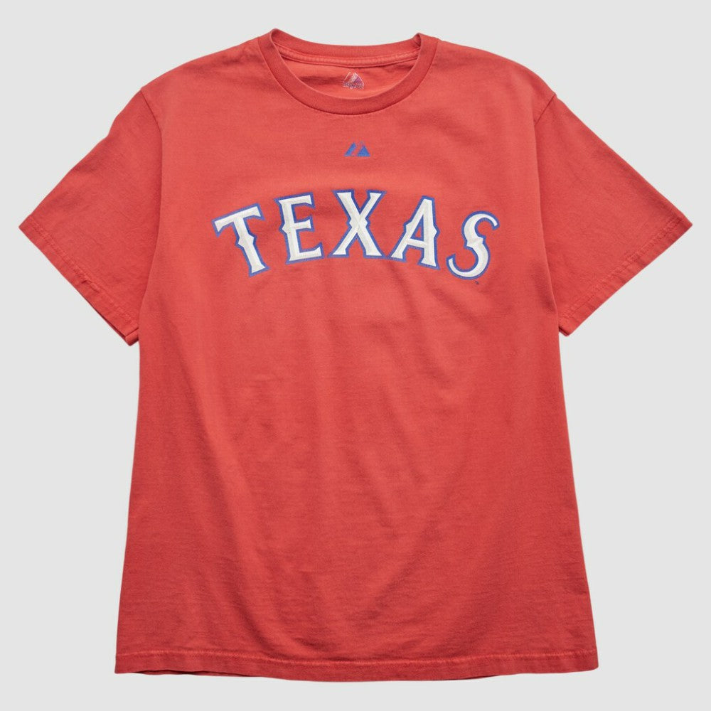 Texas Rangers Majestic 2000s T-shirt - Red Vintage