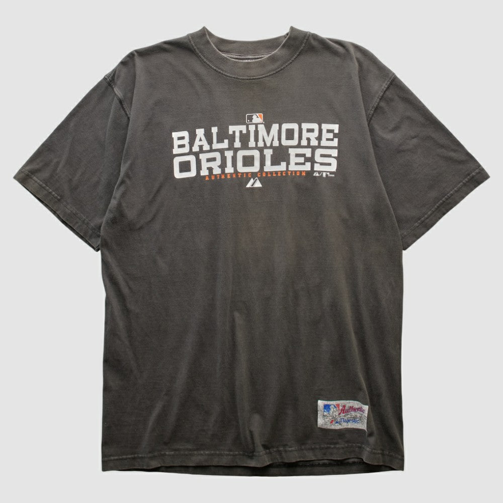 Baltimore Orioles Majestic 2000s T-shirt - Charcoal Vintage