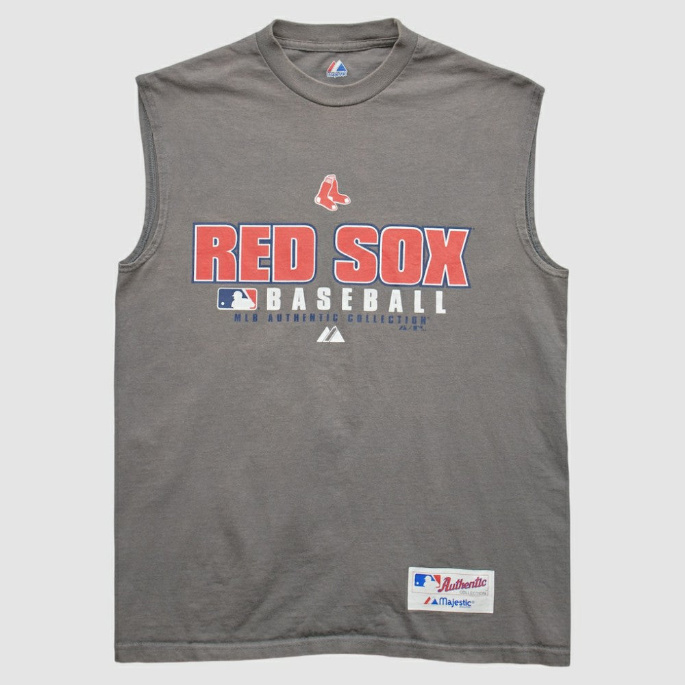 Boston Red Sox Majestic 2000s Tank - Gray Vintage