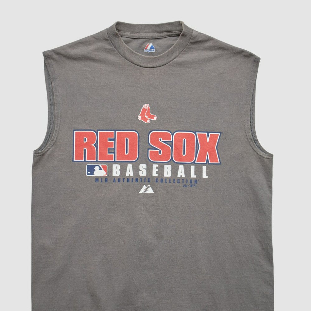 Boston Red Sox Majestic 2000s Tank - Gray Vintage