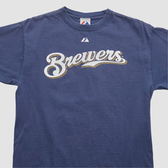 Milwaukee Brewers Majestic 2008 T-shirt - Navy Vintage