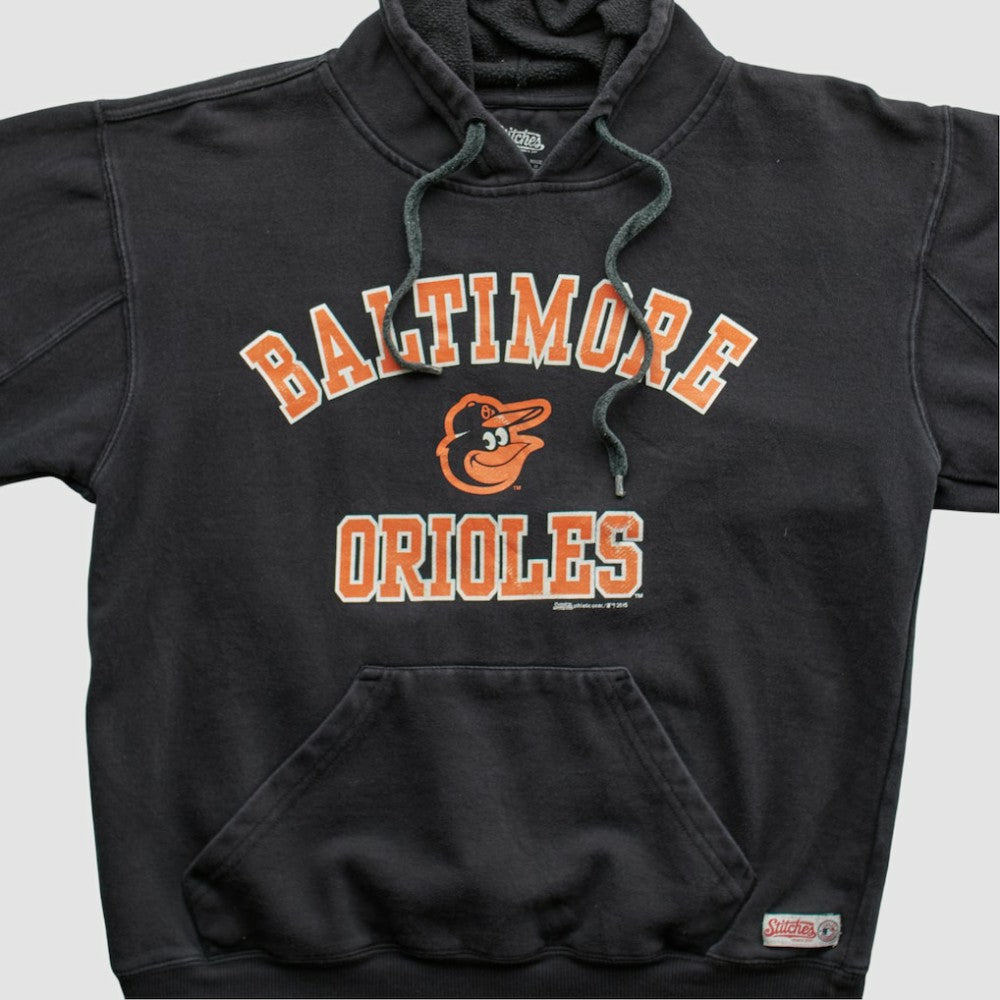 Baltimore Orioles Stitches 2015 Hooded Pullover Sweatshirt - Black Vintage