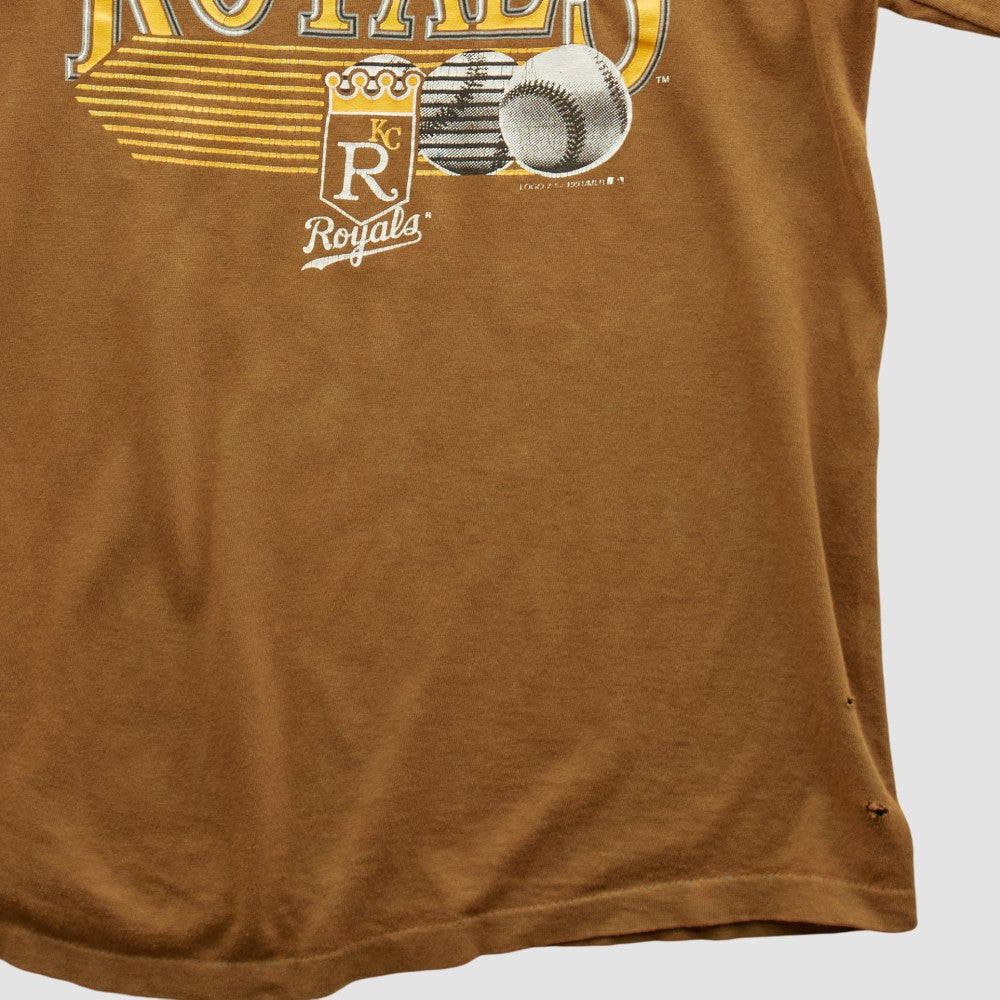 Kansas City Royals Logo 7 90s T-shirt - Brown Vintage