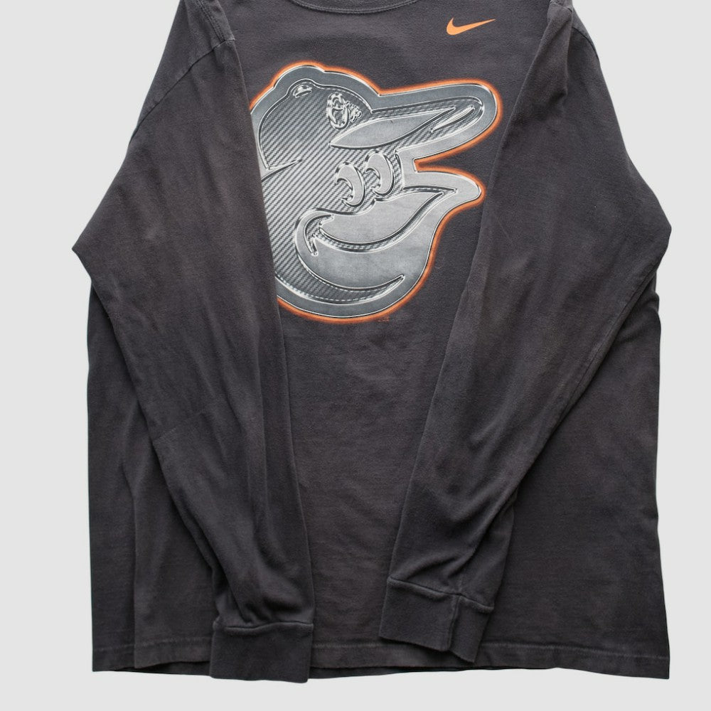 Baltimore Orioles 2010s Long Sleeve T-shirt - Black Vintage | Nike