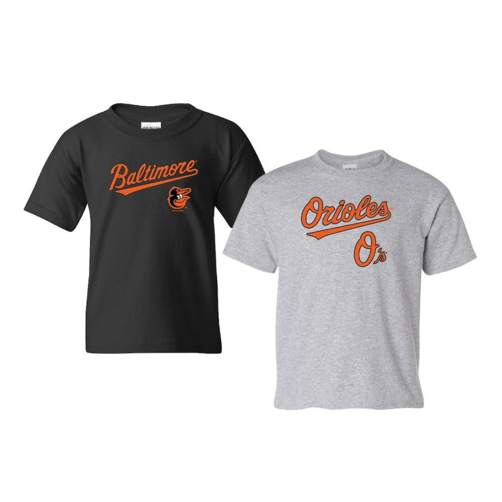 Baltimore Orioles Soft as a Grape Youth 2-Pack Logo T-Shirt Set - Black/Gray