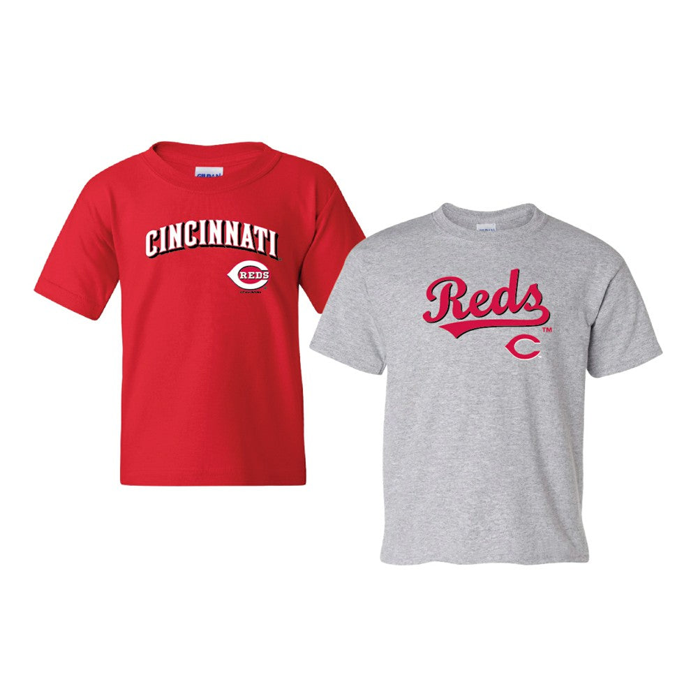 Cincinnati Reds Soft as a Grape Youth 2-Pack Logo T-Shirt Set - Red/Gray