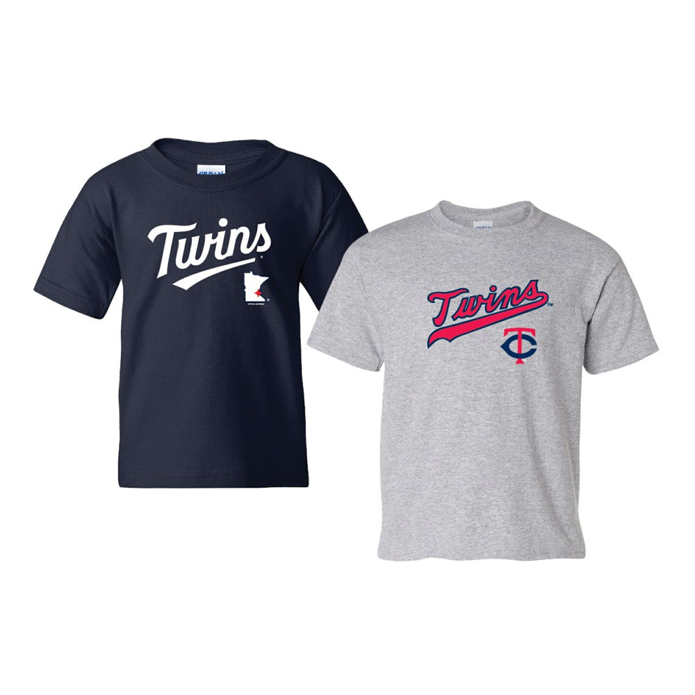 Minnesota Twins Soft as a Grape Youth 2-Pack Logo T-Shirt Set - Navy/Gray